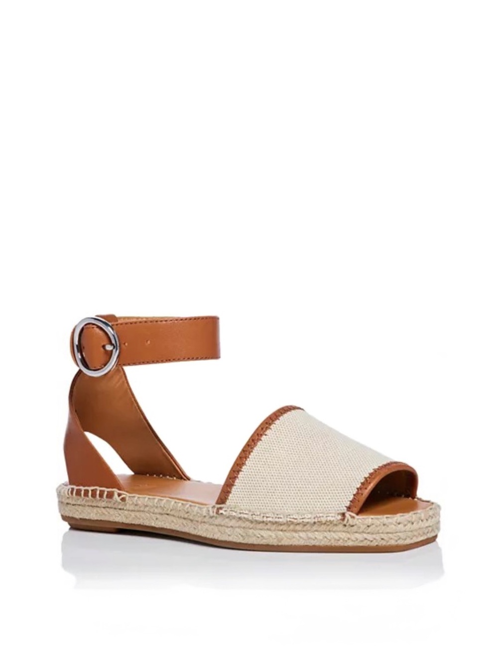 Rag & Bone Anteros Cotton Peep-toe Espadrilles In Natural Leather Sz 37.5 / 7.5
